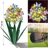 Homight Solar Metal Agave Butterfly Flower Stick Garden Sculpture - Outdoor Christmas Lights With Swaying Butterfly Sunflower - Solar Outdoor Gift (3 PCS Green)