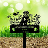 Personalized Flora Dog Memorial Garden Stake - Custom Cemetery Sign with Stake, Grave Plaque, Pet Headstone, Engraved Marker for Dogs