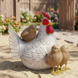 Resin Animal Decorations Gifts, Rustic Garden Statues, Farmhouse Chicken Decor, Hen on Nest, Chicken Statue & Figurine for Garden, Patio & Home, Waterproof & Durable, Unique Outdoor Art