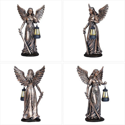 Solar Angel Garden Statue 12” Solar Outdoor Garden Angel Figurines for Outside Yard Art Patio Lawn Ornaments Angels Sculptures Gifts for Mom Grandma Women Collection Decorations