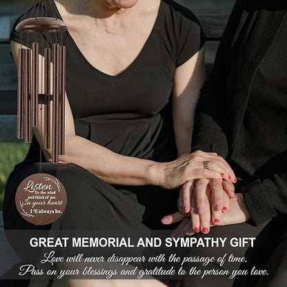 Sympathy Wind Chimes for Loss of Loved One, 40 Inch Memorial Wind Chimes for Loss of Loved Father/Mother/Lover, Commemorative Sympathy Bereavement Gifts for Condolences/Funeral (Black)