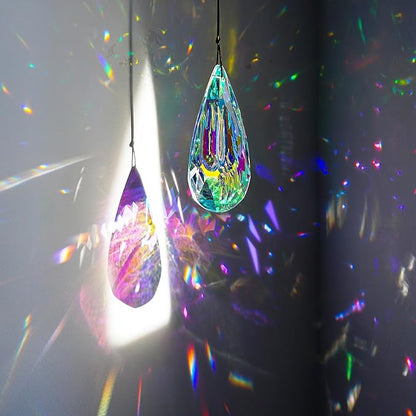 120mm/4.7in Crystal Prism Suncatcher Window Hanging Sun Catchers AB Colored Crystals Faceted Prism Rainbow Maker Pendant Ornament for Christmas Tree
