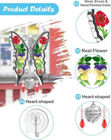 KY&BOSAM Butterfly Suncatcher for Windows Hangings Stained Glass Love You Forever Sun Catchers Hangings Wind Chime Gifts for Women Grandma Mom Mother`s Day Valentine's Birthday Christmas Thanksgiving