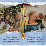 Personalized Memorial Sunflower Wind Chimes for Outside, Custom Crystal Memory Suncatcher Ornament, Sympathy Gift for Loss of Mother Father, in Loving Memory Windchimes, Mother's Day Garden Décor