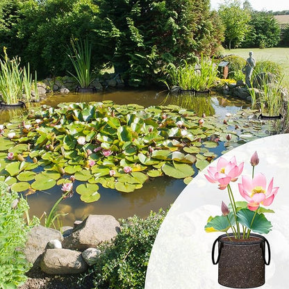 8 Pcs Pond Planting Bags, Mesh Aquatic Pond Lily Planter with Handles Reusable Water Gardens Plant Pots for Aquatic Plants, Marsh Plant Garden Terrestrial Plant (8)