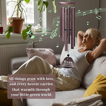 Kubbut Gardening Gifts for Women Men, Plant Gifts 32" Wind Chimes, Garden Gift Decoration for Gardeners Woman, Natural Life Gift Idea, Plant Mom/Lady Present