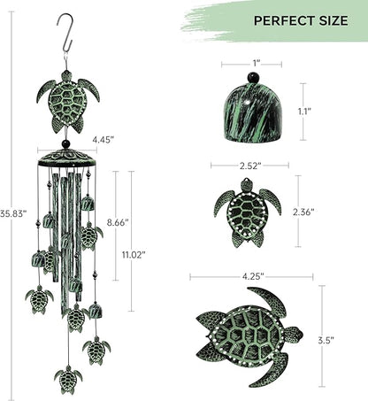 35" Turtle Wind Chimes for Outside, Turtle Wind Chimes Gifts for Mother's Day, Garden Decor for Outdoor Porch Patio Home Yard Decorations ﻿