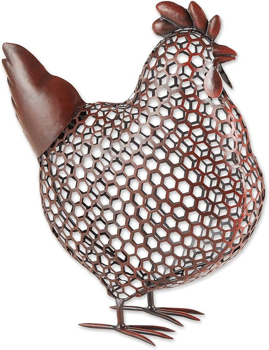 Accent Plus Chicken Wire Chicken Sculpture