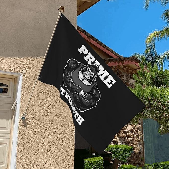 Gorilla Flag Outdoor Heavy Duty Gym Banner Double Sided 3x5 Ft Fitness Workout Flags with Brass Grommets for Room Decor, Bedroom, Garden, House Decoration
