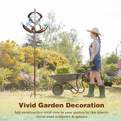 Wind Spinners Outdoor Metal - 86" Height Extra Large Kinetic Wind Spinner Sculpture for Yard and Garden, Ideal Gifts for Birthday, Anniversary and Housewarming