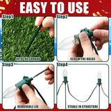 Gisafai 12 Pcs 15 Inch Christmas Light Stakes Universal Yard Lawn Holiday for C9 or C7 Light Stakes for Christmas Garden Ground Pathway Driveways Decoration (Green)