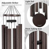 Vanquer Wind Chimes for Outside Deep Tone - 48'' Wind Chimes Outdoor Clearance, Deep Tone, Memorial WindChimes, Outdoor Décor, Wind Spinner, Sympathy Gift, Patio, Home Décor (Bronze)