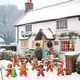 8 Pcs Christmas Gingerbread Man Yard Signs with Stakes Outdoor 3D Gingerbread House Decoration Xmas Yard Stakes Lawn Signs for Christmas Holiday Pathway Garden Patio Party Favors(Classic)