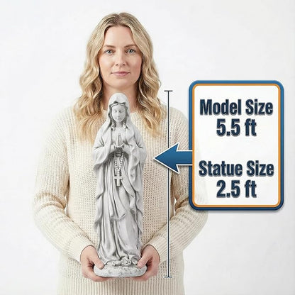 Virgin Mary Statue, 29.9'' H Outdoor Statue Garden Decor Mother Mary Statue for Patio Yard Home Hallway Lawn Magnesium Oxide Stone Religious Indoor/Outdoor Decor