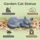 Cats Memorial Stone Garden Statue, Pet Statues Gifts for Loss of Cat Sympathy, Grave Markers for Garden Outdoor Statue Decor, 11.4” L Garden Decorative Tabby Figurine