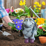 Gray Resin Thinking Gnome Troll Sculpture, Garden Statue Decor for Outdoor Patio Halloween, Christmas Decorations, Parties and Events