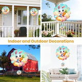 MXJSUA Easter Wind Spinners for Indoor Outdoor Garden Decoration, 12 Inch Bunny Stainless Steel Hanging Wind Spinners Ornaments Crafts for Gifts