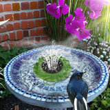 Solar Water Fountain - Garden Decor Solar Bird Fountain,Led Powered Ponds, Led Pond Pump Bird Bath, Lily Outdoor Ponds with 8 Nozzles, Water Pump for Outside Pond and Backyard