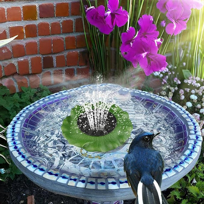 Solar Water Fountain - Garden Decor Solar Bird Fountain,Led Powered Ponds, Led Pond Pump Bird Bath, Lily Outdoor Ponds with 8 Nozzles, Water Pump for Outside Pond and Backyard