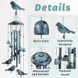 LESES Wind Chimes for Outside, Bird Outdoors Wind Chimes with 4 Aluminum Tubes, 35" Sympathy Windchimes Outdoors Clearance Home Garden Patio Decor, Unique Memorial Gifts for Mom Grandma