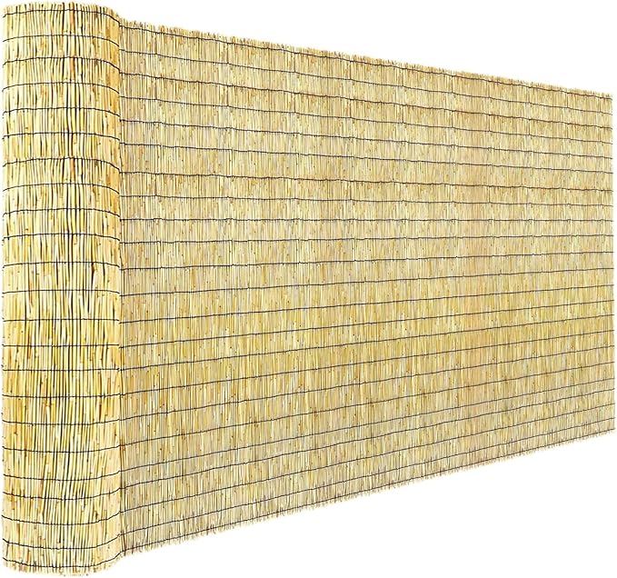 KOIUEYW Bamboo Reed Fencing, Natural Bamboo Screens Outdoor for Patio, Decorative Balcony Privacy Screen Reed Fence Rolls Curtains for Garden Backyard, 3 x 10 FT
