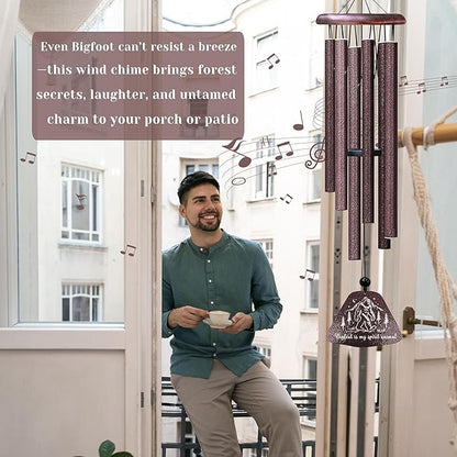 Kubbut Bigfoot Gifts, Big Foot Sasquatch Gifts 32" Wind Chimes, Sasquatch Lover Gift for Men/Women, Cool Bigfoot Yard Decor