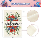 AVOIN colorlife Memorial Day Patriotic 4th of July Garden Flag 12x18 Inch Double Sided Outside, Welcome Floral Yard Outdoor Decoration