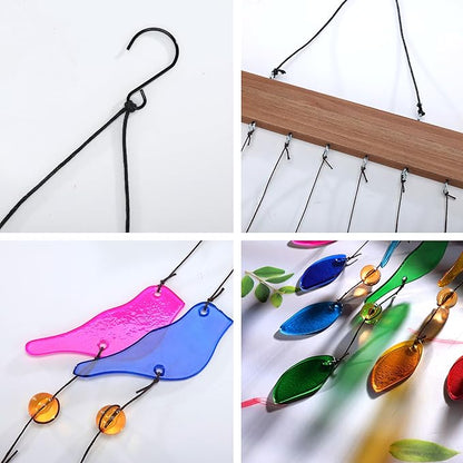 Colorful Glass Wind Chimes for Outdoor Garden & Patio - Handcrafted Bird Design Windchime, Perfect Housewarming Gift for New Home