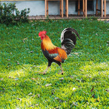 MYCENSE Rooster Statue Garden Stake Yard Art,Metal Cock Figurine Ground Insert,Animal Sculpture for Floor Patio Outdoor, 21.2x16.7x0.1cm