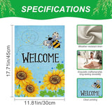 IVN Bee and Sunflower Garden Flag 12x18 Inch – Welcome Burlap Outdoor Flag, Double Sided Spring Summer Yard Flag for Porch Lawn Patio Decor