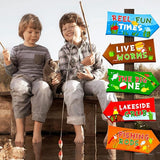 Jetec 20 Pieces Fishing Party Directional Signs The Big One Welcome Signs Backyard Door Cutouts Summer Birthday Baby Shower Party Favor Ideas Decoration Supplies