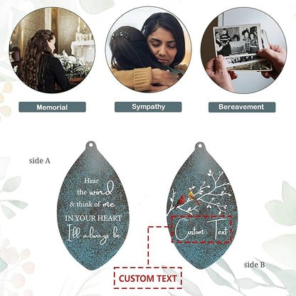 ASTARIN Personalized Sympathy Wind Chimes Deep Tone, 35inch Cardinal Wind Chimes, in Loving Memory of Dad/Mom, Memorial Gifts for Funeral Condolences(Produced in USA)
