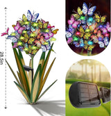 Homight Solar Metal Agave Butterfly Flower Stick Garden Sculpture Outdoor Gift Solar Garden Christmas Lights Swaying Butterfly Sunflower Garden Lights Solar Outdoor Statues (3 PCS Light Green)