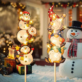 Homeimpro Solar Garden Lights Outdoor Yard Decorations Garden Gifts Gnomes Snowman Pathway Stake Lights with 18 LED Waterproof Lawn Outdoor Mothers Day Present for Mom Women (2Pack)