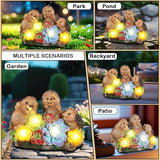 3 Hedgehog Solar Garden Statues with Succulent Animal Figurines Resin Hedgehog Decor Outdoor Statues, Ideal Decoration for Lawn Patio Yard, Gifts for Men Women