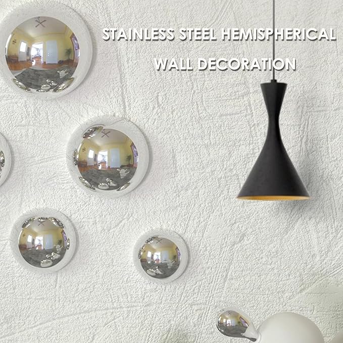 6pcs Hollow Hemisphere Ball Gazing Ball Half for Outdoor Decoration Shopping Mall Decor Wall Decorated (Gold)