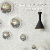 6pcs Hollow Hemisphere Ball Gazing Ball Half for Outdoor Decoration Shopping Mall Decor Wall Decorated (Silver)