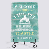 Yniaun Decor Funny Camping Decor Retro Backyard Metal Tin Sign for Campfire Cabin Motorhome Wall Decoration Gift 12 X 8 Inches Firepit Accessories Outdoor & Indoor - Friends & Marshmallows Get Toasted