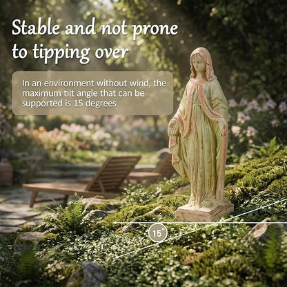 Virgin Mary Statue, Outdoor 32 Inch Tall Large Religious Garden Statue, Blessed Mother Outdoor Statue, Virgen De Guadalupe Statues for Yard, Patio, Home Decor