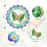 Bnesi Butterfly Wind Spinner Novel Butterfly Gifts for Women Metal Hanging Wind Spinner Butterfly Decor Metal Bird Wind Chimes Butterfly House Yard Art Garden Decor (Butterfly-B)