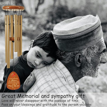 Cardinal Wind Chimes for Loss of Loved One 32",Memorial Wind Chimes in Memory of a Loved One, Cardinal Memorial Gift, Sympathy Bereavement Condolence Gift,Wooden,Golden