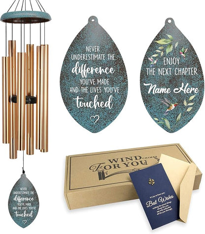 ASTARIN Personalized Retirement Wind Chimes for Women, Custom Retire Gifts for Friend Boss Colleagues Neighbors Grandfather Grandmother, Happy Retirement Going Away Ideas(Produced in USA)