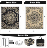 Pauwer Waterproof Outdoor Rug 6x9, Reversible Plastic Straw Patio Camping Rug, Indoor Outdoor RV Mat Carpet for Deck, Camper, Porch, Balcony, Backyard, Picnic, Boho Black Brown