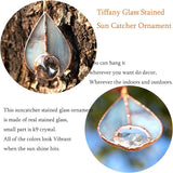 H&D HYALINE & DORA Art Stained Glass Suncatcher Teardrop Ornament, Suncatchers Hang for Window Wedding Party