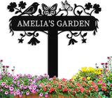 Personalized Metal Garden Signs with Stake, Custom Garden Signs for Outside Waterproof, Customized Name Sign Yard Lawn Gardens Decor Gardening Gifts for Moms Grandmas Gardeners