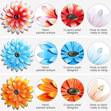 Hotop 3 Pcs Metal Flower Wall Art 3D Metal Daisy Wall Decor Multiple Layer Hanging Flower Rustic Farmhouse Boho Style Decorations for Indoor Outdoor Home Living Room Office Garden, 8 Inches(Vivid)