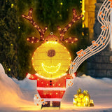 EAMBRITE Lighted Reindeer Christmas Decorations Outdoor, Animated Deer with Motion Sensor & Music, 2-in-1 Yard Stake Hanging Wall Decor for Indoor Holiday Decorations, Outside Yard Patio Home Decor