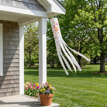 Madrona Brands Easter Collage Windsock | Durable Outdoor Hanging Wind Decor | Yard, Patio, Porch | 48 Inch