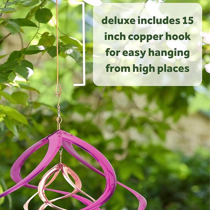 Red Carpet Studios The Original Cosmix Deluxe Helix Wind Spinner, Medium 14-Inch, Double Purple & Copper