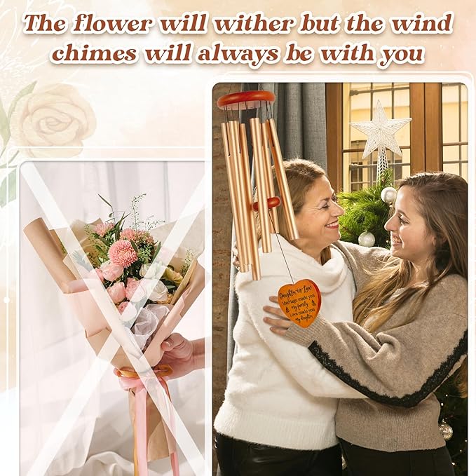 Daughter in Law Gifts, Mothers Day Funny Gift for Daughter in Law Wind Chimes, Birthday Wedding Anniversary Presents for Future Daughter- in-Law, Son Girlfriend from Mother, Mother in Law, 36 inch